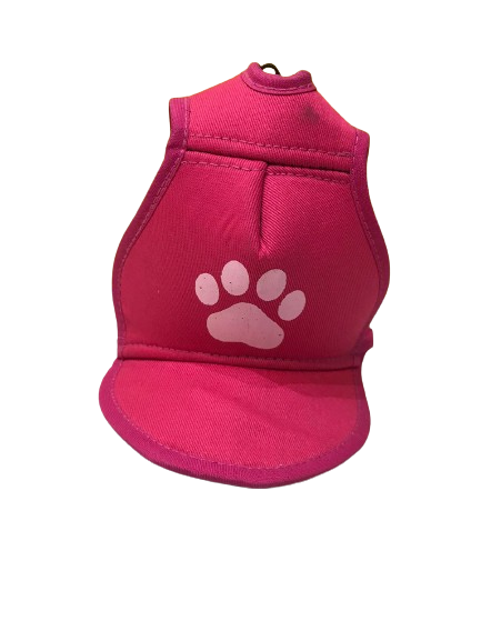 GORRA P/PERRO ROSA CON HUELLA